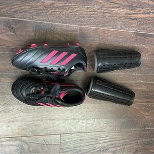 Adidas Kids Black and Pink cleats